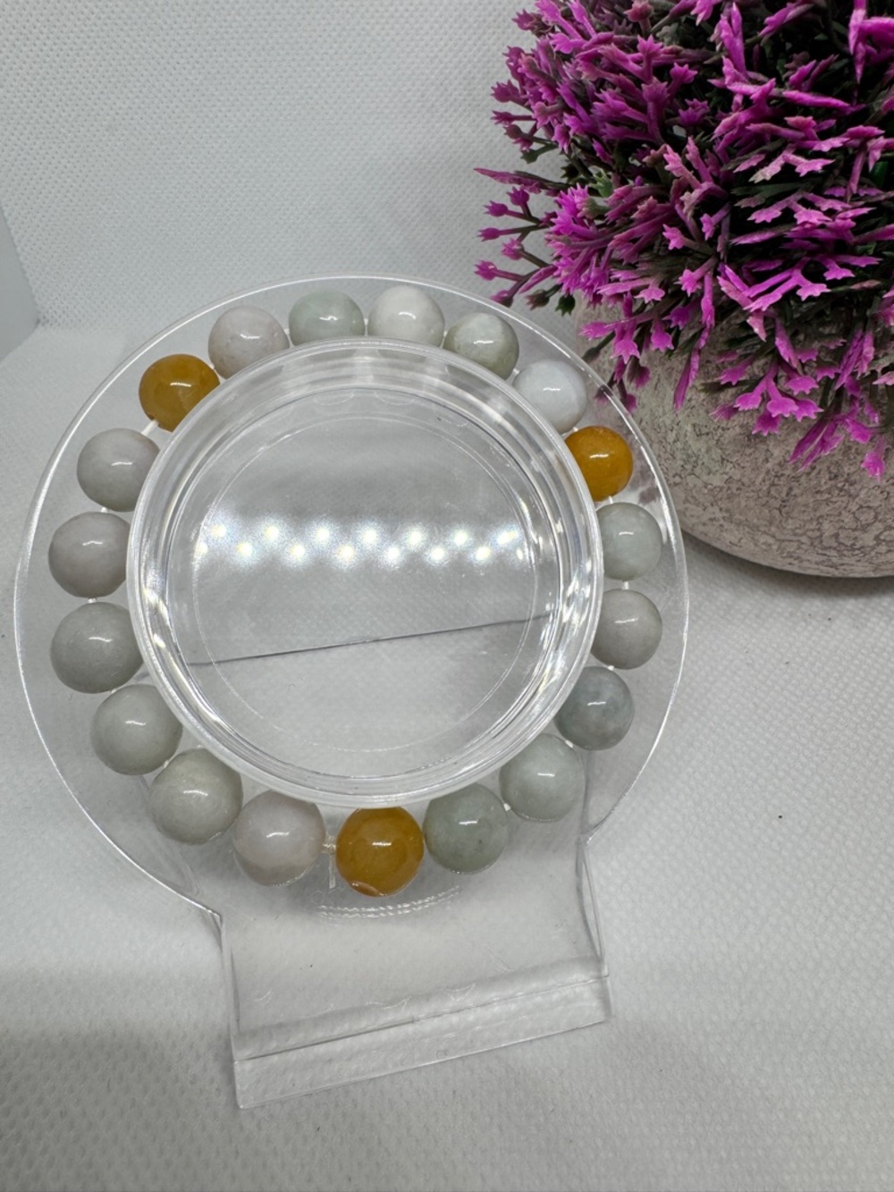 Natural Burmese Type A Jadeite Jade Bead Bracelet 10mm